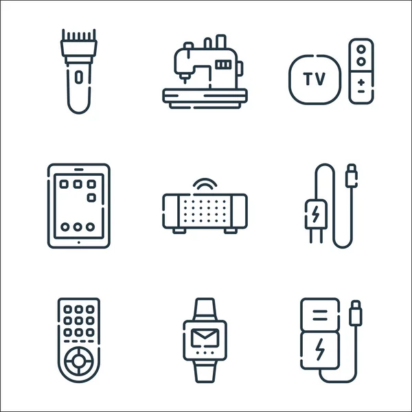 Electronics Line Icons Linear Set Quality Vector Line Set Power — Stock Vector