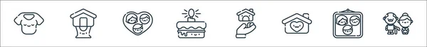 Icônes Ligne Familiale Set Linéaire Ensemble Ligne Vectorielle Qualité Tels — Image vectorielle