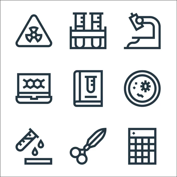 Iconos Línea Laboratorio Conjunto Lineal Conjunto Línea Vectorial Calidad Como — Vector de stock