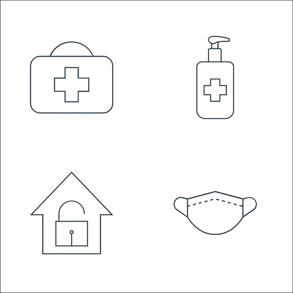 Iconos Línea Coronavirus Conjunto Lineal Conjunto Línea Vectores Calidad Como — Archivo Imágenes Vectoriales