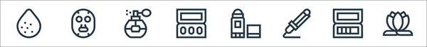 Iconos Línea Belleza Conjunto Lineal Conjunto Línea Vectores Calidad Como — Vector de stock