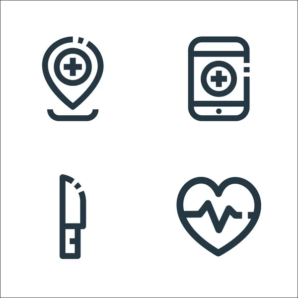 Medical Kit Line Icons Linear Set Quality Vector Line Set — Stock Vector