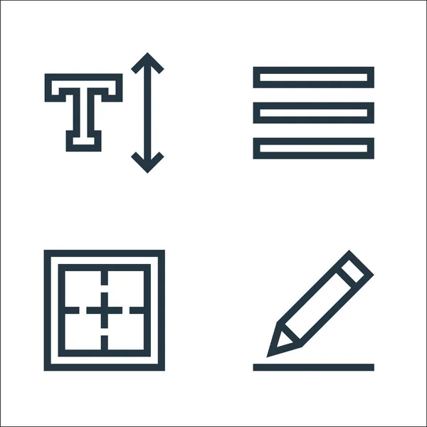 Zeilensymbole Texteditor Lineares Set Qualitätsvektorzeilensatz Wie Stift Rahmen Rechtfertigung Von — Stockvektor