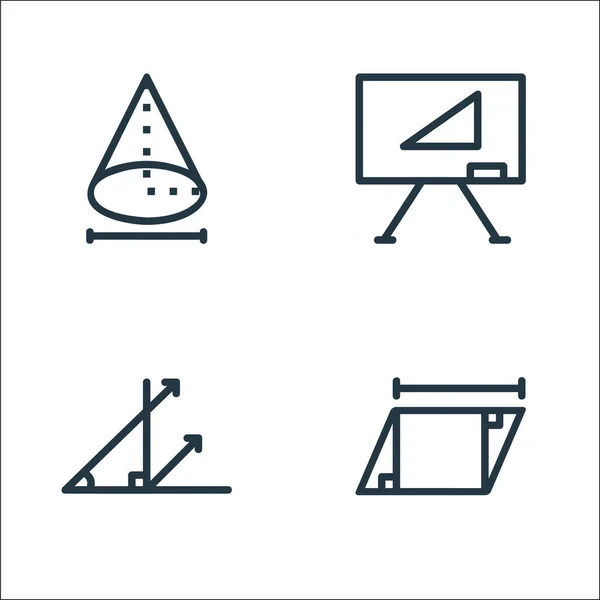 Mathematics Line Icons Linear Set Quality Vector Line Set Rhomb — Stock Vector