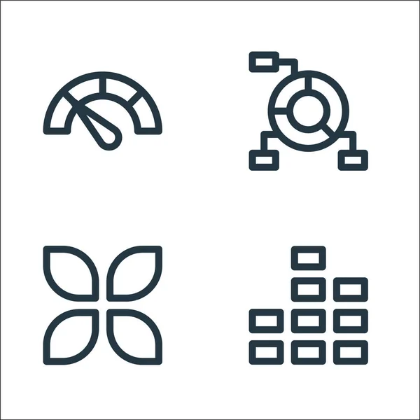 Infographic Elements Line Icons Linear Set Quality Vector Line Set — Stock Vector