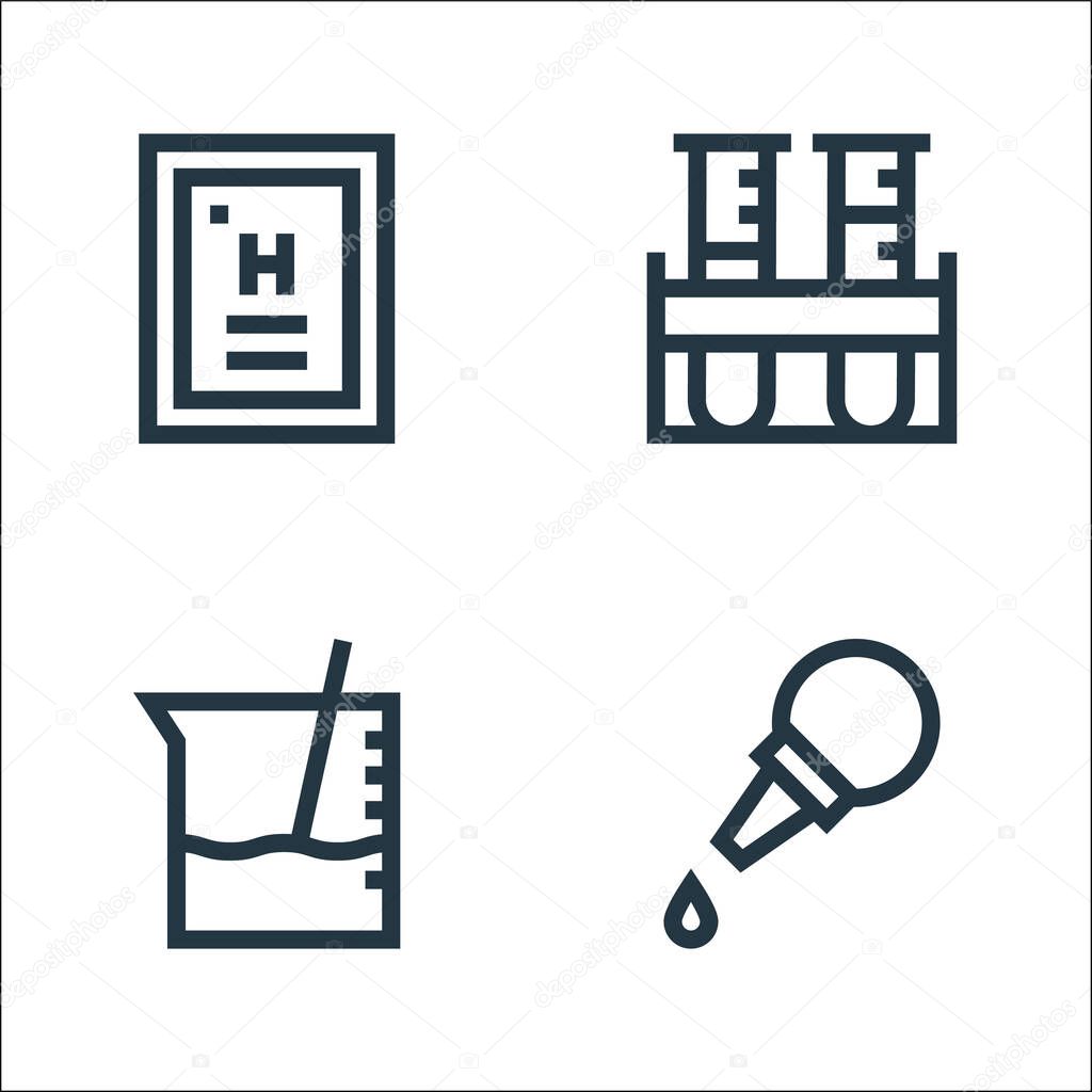 laboratory line icons. linear set. quality vector line set such as pear, beaker, test tubes