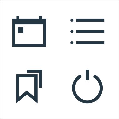 kullanıcı arayüzü satır simgeleri. Doğrusal küme. kapatma, yer imi, liste gibi kalite vektör satırı