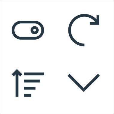 kullanıcı arayüzü satır simgeleri. Doğrusal küme. ok aşağı, filtre, o gibi kalite vektör çizgisi