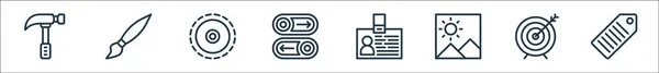 Varios Iconos Línea Conjunto Lineal Conjunto Línea Vectorial Calidad Como — Vector de stock