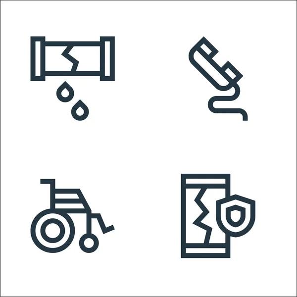 Insurance Line Icons Linear Set Quality Vector Line Set Mobile — Stock Vector