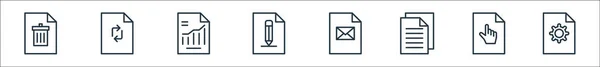 File Document Outline Line Icons Linear Set Quality Vector Line — Stock Vector