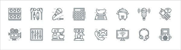 Technology Devices Line Icons Linear Set Quality Vector Line Set — Stock Vector