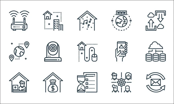 Home Line Icons Linear Set Quality Vector Line Set Email — Stock Vector