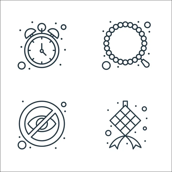 Islam Ramadan Line Icons Linear Set Quality Vector Line Set — Stock Vector