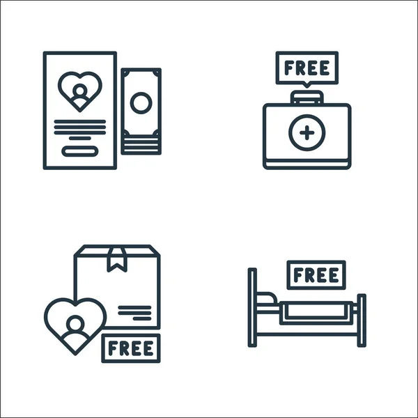 Icônes Ligne Charité Set Linéaire Ensemble Lignes Vectorielles Qualité Telles — Image vectorielle