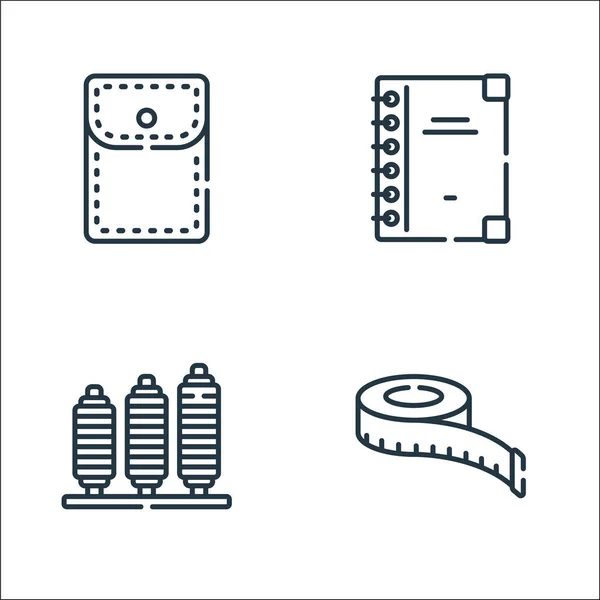 Sewing Line Icons Linear Set Quality Vector Line Set Measuring — Stock Vector