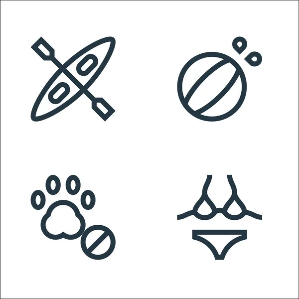 Water Park Line Icons Linear Set Quality Vector Line Set — Stock Vector