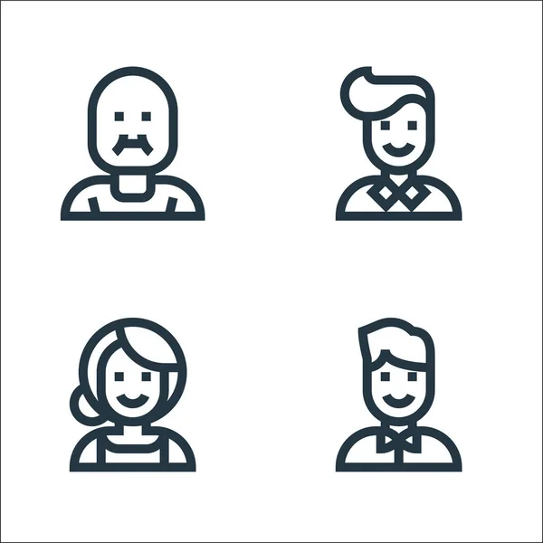 People Line Icons Linear Set Quality Vector Line Set Boy — Stock Vector