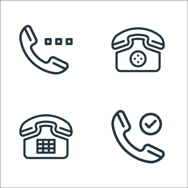 Zeilensymbole Lineares Set Qualitätsvektorleitungssatz Wie Telefon Telefon Telefon — Stockvektor