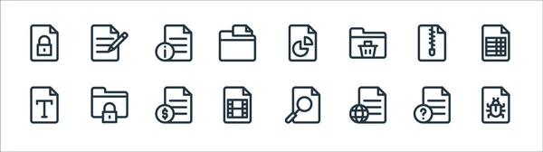 Document Files Line Icons Linear Set Quality Vector Line Set — Stock Vector