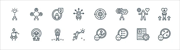 Work Life Balance Line Icons Linear Set Quality Vector Line — Stock Vector