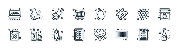 Grocery Line Icons Linear Set Quality Vector Line Set Drink — Stock Vector