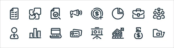 Business Management Line Icons Linear Set Quality Vector Line Set — Stock Vector