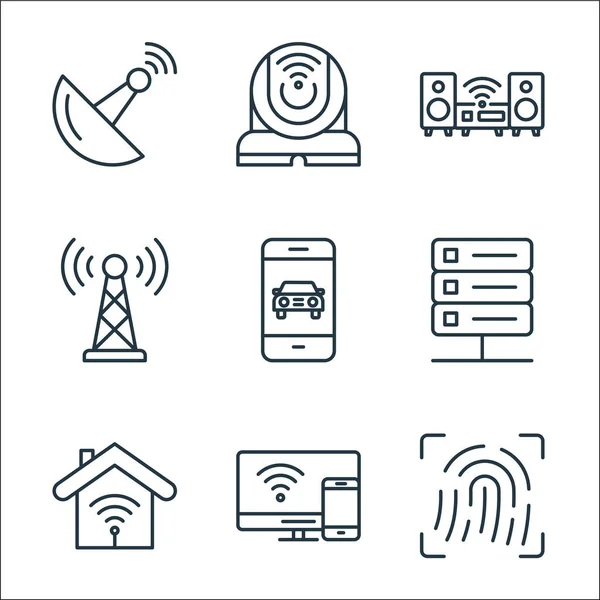Internet Things Line Icons Linear Set Quality Vector Line Set — Stock Vector