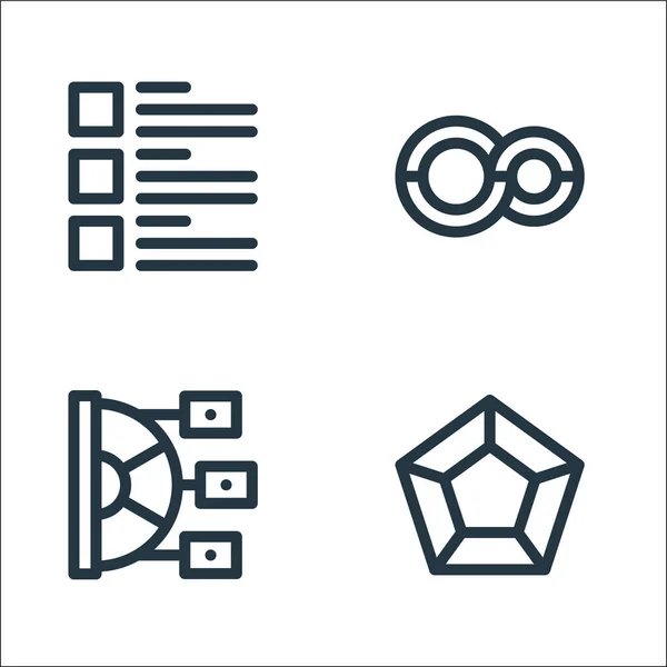 Elementos Infográficos Línea Iconos Conjunto Lineal Conjunto Líneas Vectoriales Calidad — Vector de stock