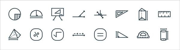 Iconos Línea Matemática Conjunto Lineal Conjunto Línea Vectorial Calidad Como — Archivo Imágenes Vectoriales