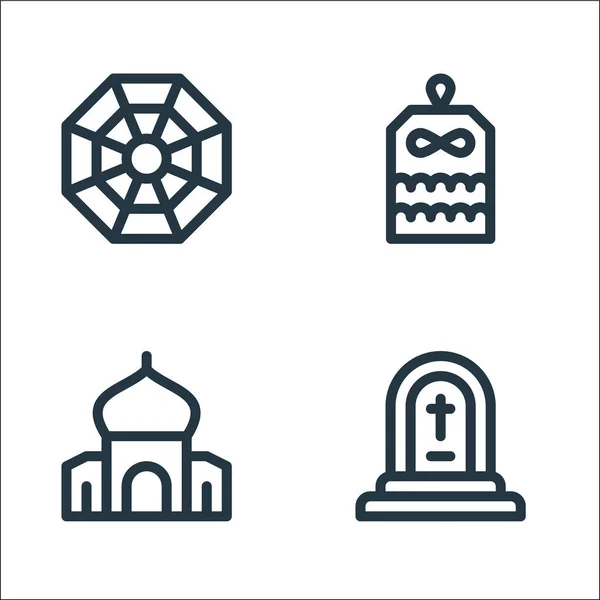 Iconos Línea Espiritual Conjunto Lineal Conjunto Línea Vectorial Calidad Como — Vector de stock