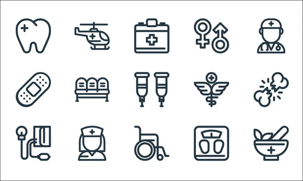 Medical Tools Line Icons Linear Set Quality Vector Line Set — Stock Vector