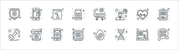 Health Medical Line Icons Linear Set Quality Vector Line Set — Stock Vector