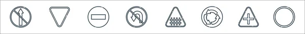Иконки Сигнальных Линий Линейное Множество Качество Векторной Линии Набор Такие — стоковый вектор