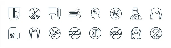 Stop Virus Line Icons Linear Set Quality Vector Line Set — Stock Vector