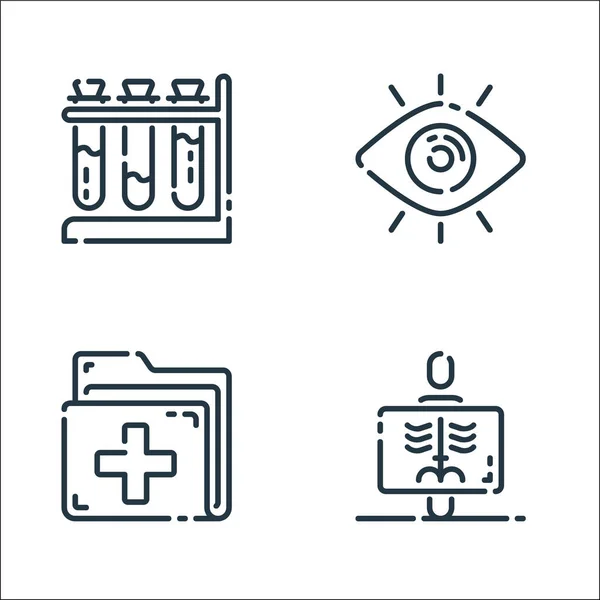 Iconos Línea Médica Conjunto Lineal Conjunto Línea Vectorial Calidad Como — Vector de stock