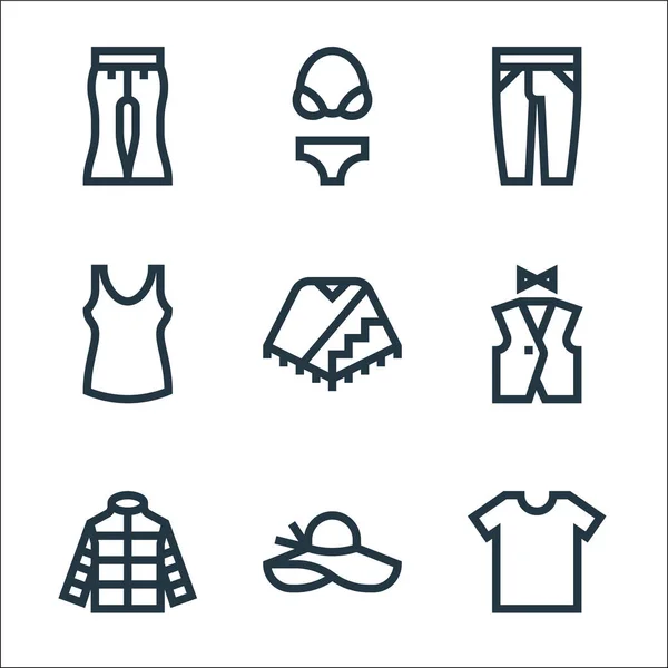 Clothes Line Icons Linear Set Quality Vector Line Set Tshirt — Stock Vector