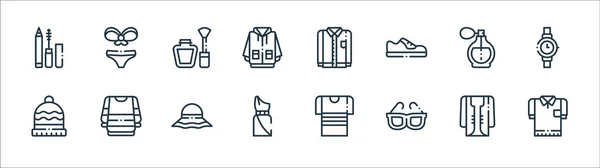 Iconos Línea Moda Conjunto Lineal Conjunto Línea Vectores Calidad Como — Vector de stock