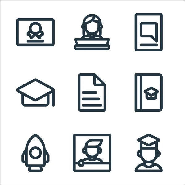 Online Learning Line Icons Linear Set Quality Vector Line Set — Stock Vector