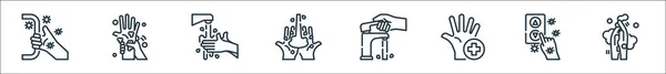 Washing Hand Line Icons Linear Set Quality Vector Line Set — Stock Vector