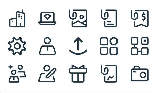 Myicon Una Línea Iconos Conjunto Lineal Conjunto Línea Vectorial Calidad — Vector de stock