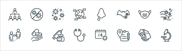 Virus Line Icons Linear Set Quality Vector Line Set Research — Stock Vector