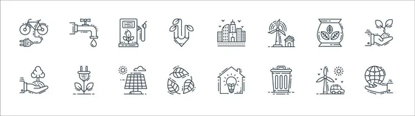 Environment Eco Line Icons Linear Set Quality Vector Line Set — Stock Vector