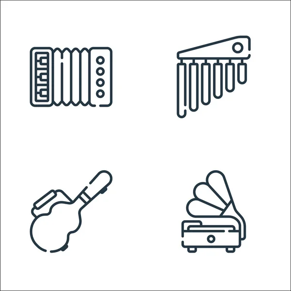Music Line Icons Linear Set Quality Vector Line Set Gramophone — Stock Vector