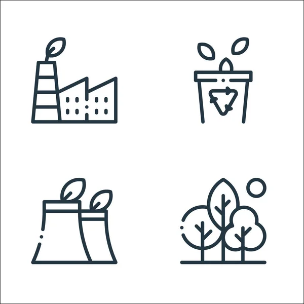 Ecology Line Icons Linear Set Quality Vector Line Set Nature — Stock Vector