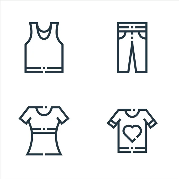 Clothes Apparel Line Icons Linear Set Quality Vector Line Set — Stock Vector