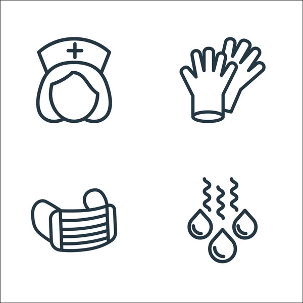 Symbole Für Gesundheit Und Schutz Lineares Set Qualitätsvektorlinienset Wie Wassertropfen — Stockvektor