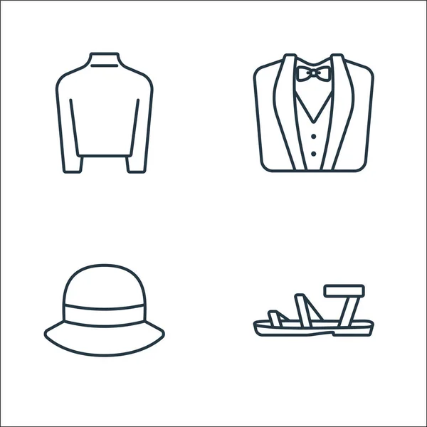 Ropa Iconos Línea Ropa Conjunto Lineal Conjunto Línea Vectorial Calidad — Vector de stock