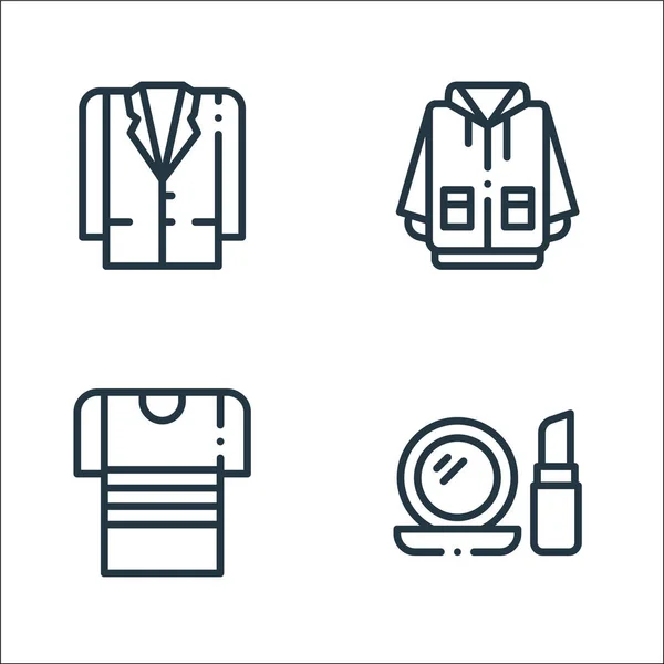 Symbole Der Modelinie Lineares Set Qualitätsvektorzeilen Set Wie Make Shirt — Stockvektor