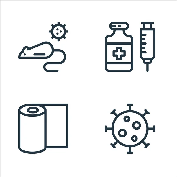 Coronavirus Line Icons Linear Set Quality Vector Line Set Coronavirus — Stock Vector